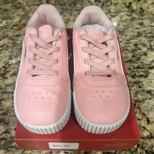 Pink toddler girls Puma sneakers